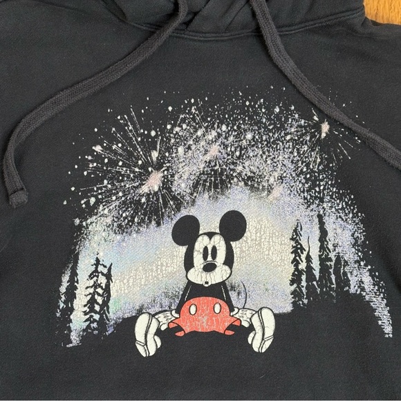 DISNEY x AE Mickey Mouse Fireworks Trees Oversized Retro Hoodie Sweatshirt XS - Picture 12 of 12